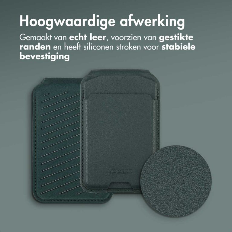 Accezz Leren Wallet met standaard voor MagSafe - Cedar Green - Afbeelding 5