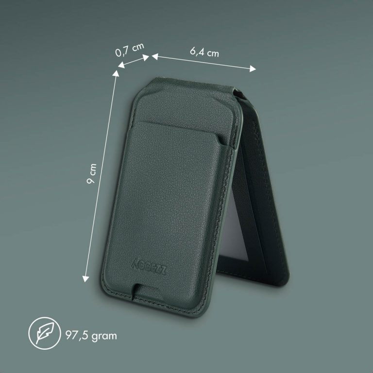Accezz Leren Wallet met standaard voor MagSafe - Cedar Green - Afbeelding 7
