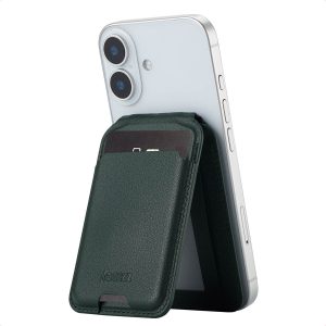 Accezz Leren Wallet met standaard - Geschikt voor MagSafe en Qi2 - Cedar Green