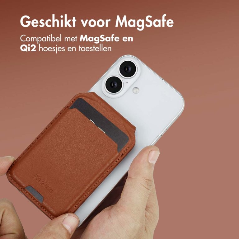 Accezz Leren Wallet met standaard voor MagSafe - Sienna Brown - Afbeelding 4