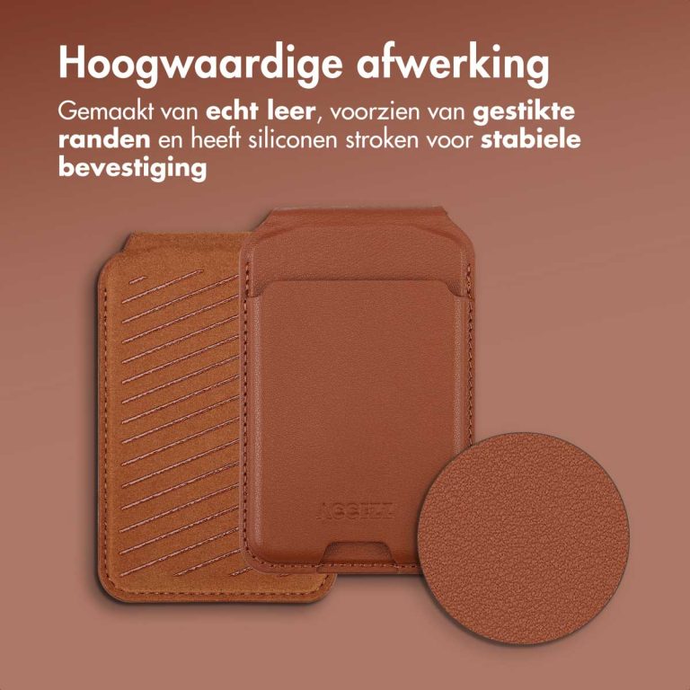 Accezz Leren Wallet met standaard voor MagSafe - Sienna Brown - Afbeelding 5