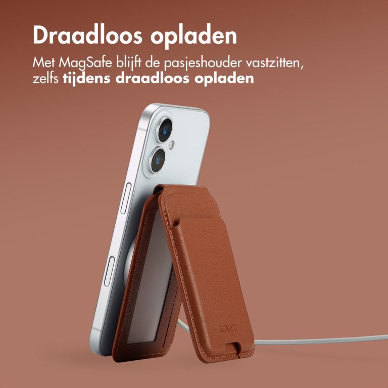 Accezz Leren Wallet met standaard voor MagSafe - Sienna Brown - Afbeelding 6