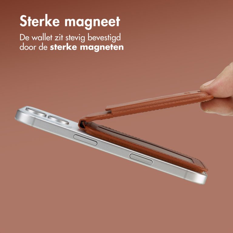 Accezz Leren Wallet met standaard voor MagSafe - Sienna Brown - Afbeelding 9