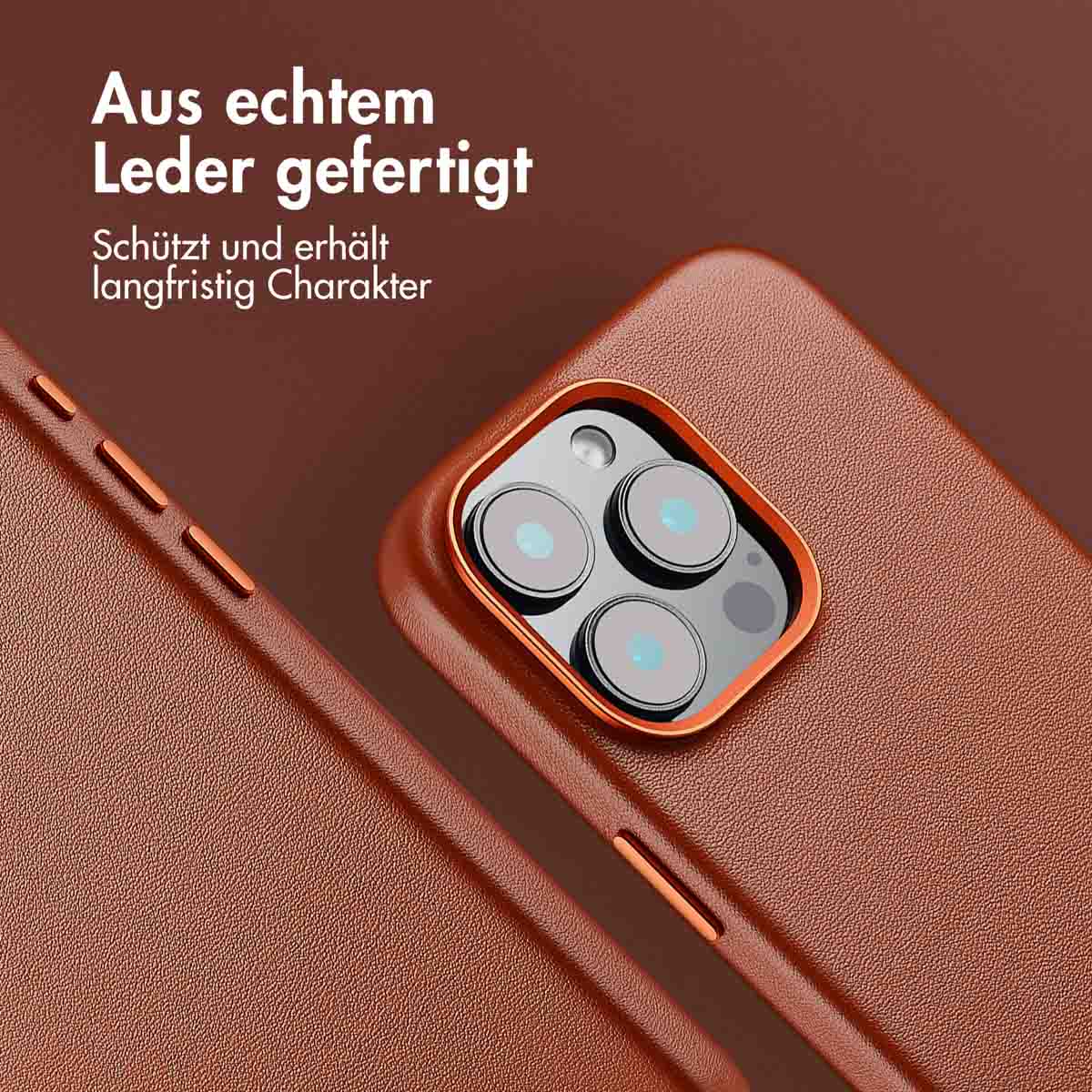 Accezz MagSafe Leather Backcover Apple iPhone 16 Pro Max - Sienna Brown - Afbeelding 6