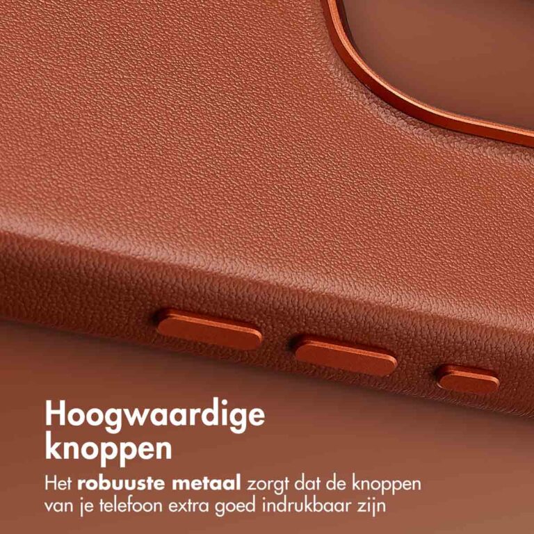 Accezz MagSafe Leather Backcover Apple iPhone 16 Pro - Sienna Brown - Afbeelding 10