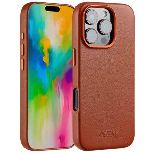 Accezz MagSafe Leather Backcover Apple iPhone 16 Pro - Sienna Brown