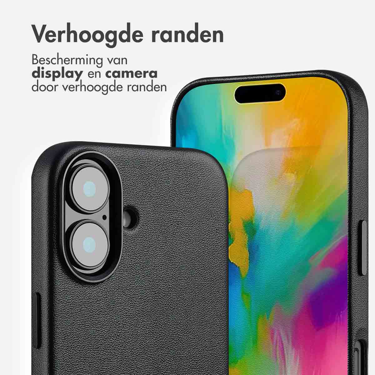 Accezz MagSafe Leather Backcover Apple iPhone 16 – Onyx Black