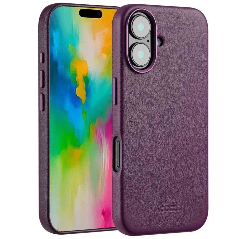 Accezz MagSafe Leather Backcover Apple iPhone 16 - Heath Purple - Afbeelding 10