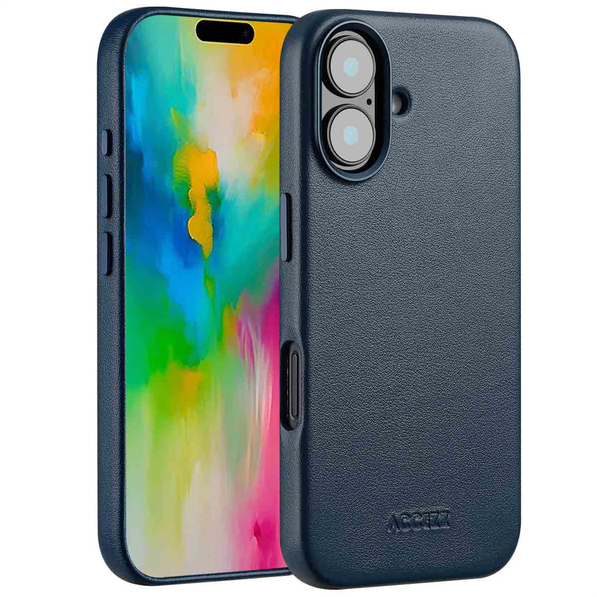 Accezz MagSafe Leather Backcover Apple iPhone 16 – Nightfall Blue