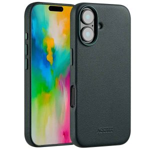 Accezz MagSafe Leather Backcover Apple iPhone 16 - Cedar Green