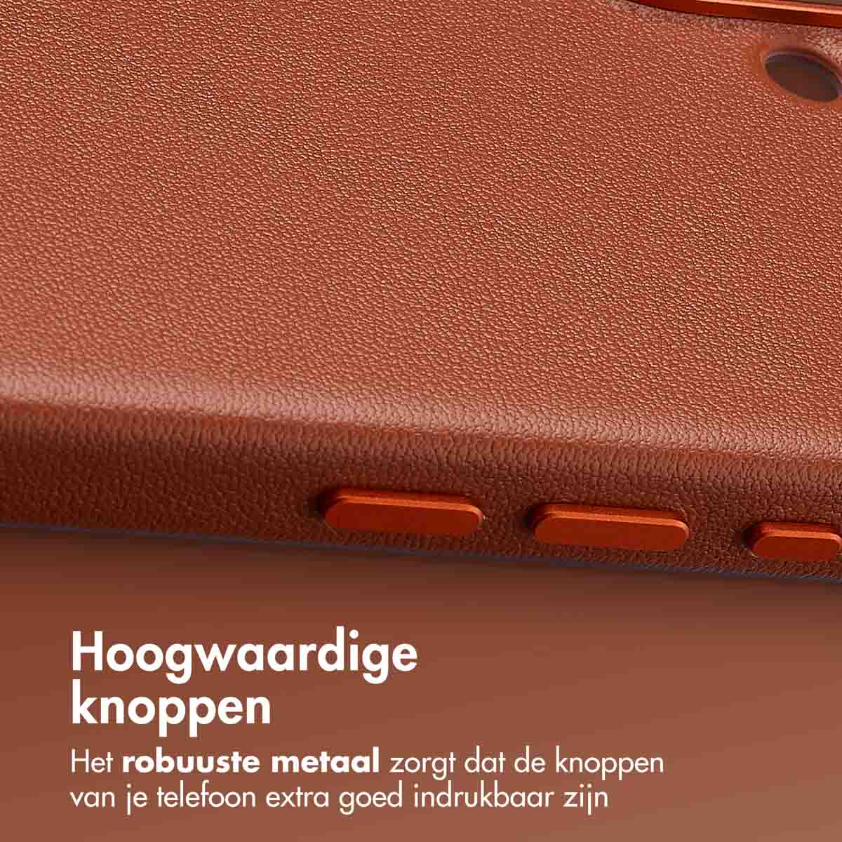 Accezz MagSafe Leather Backcover Apple iPhone 16 - Sienna Brown - Afbeelding 5