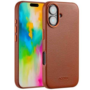 Accezz MagSafe Leather Backcover Apple iPhone 16 - Sienna Brown