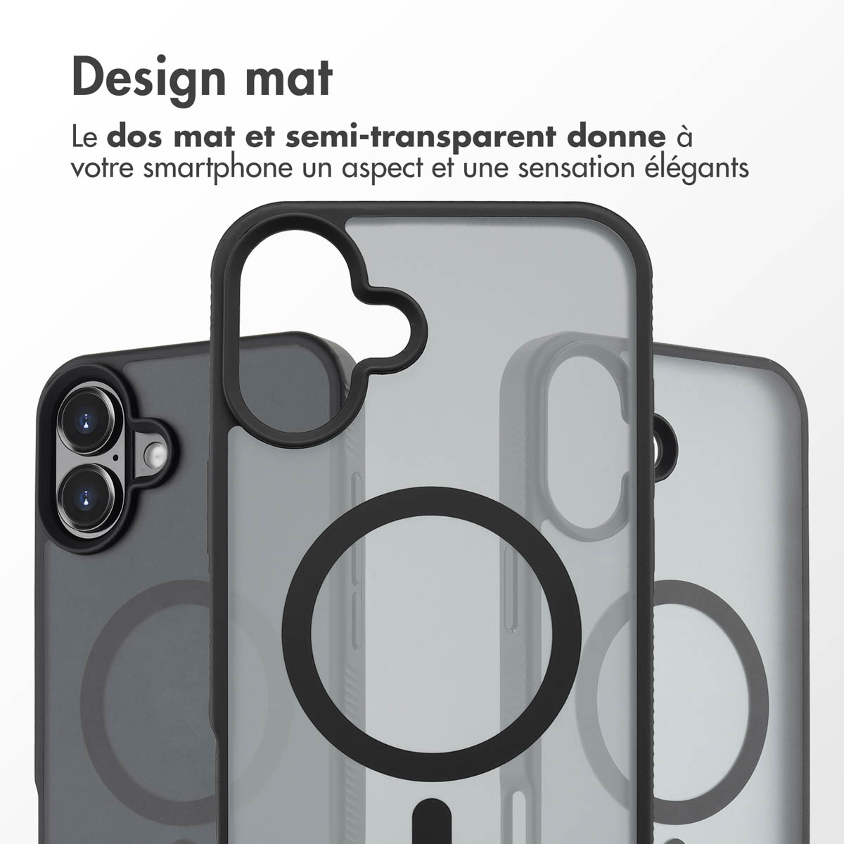 Accezz Rugged Frosted MagSafe Backcover Apple iPhone 16 Plus - Zwart - Afbeelding 10