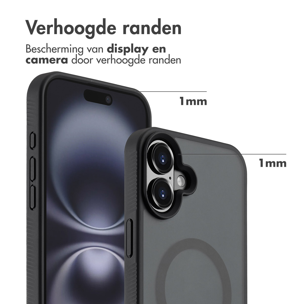 Accezz Rugged Frosted MagSafe Backcover Apple iPhone 16 Plus - Zwart - Afbeelding 3