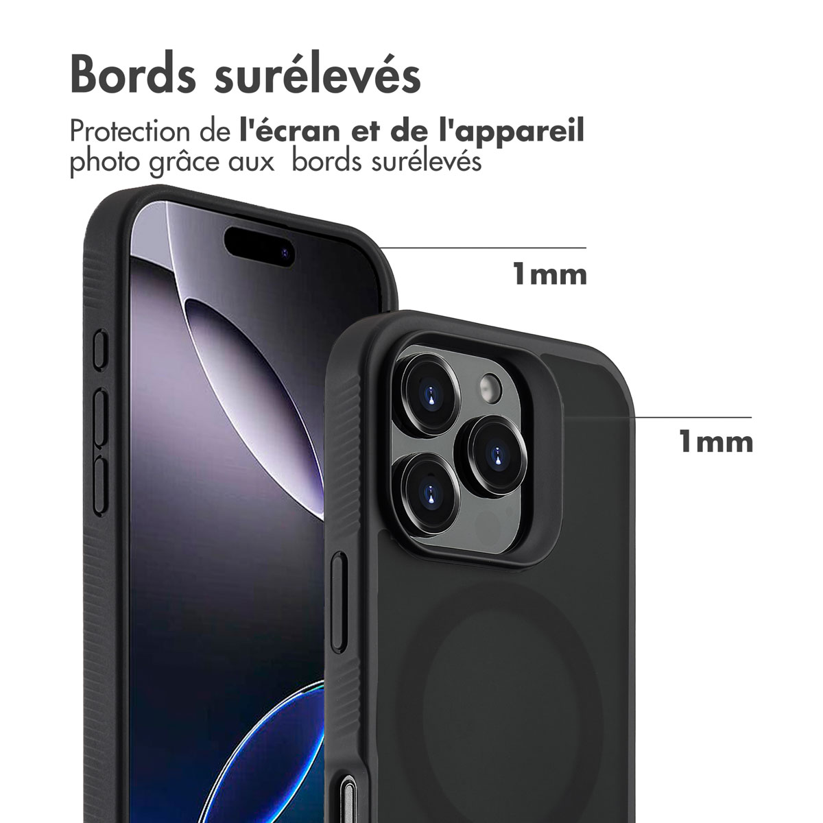 Accezz Rugged Frosted MagSafe Backcover Apple iPhone 16 Pro Max - Zwart - Afbeelding 8