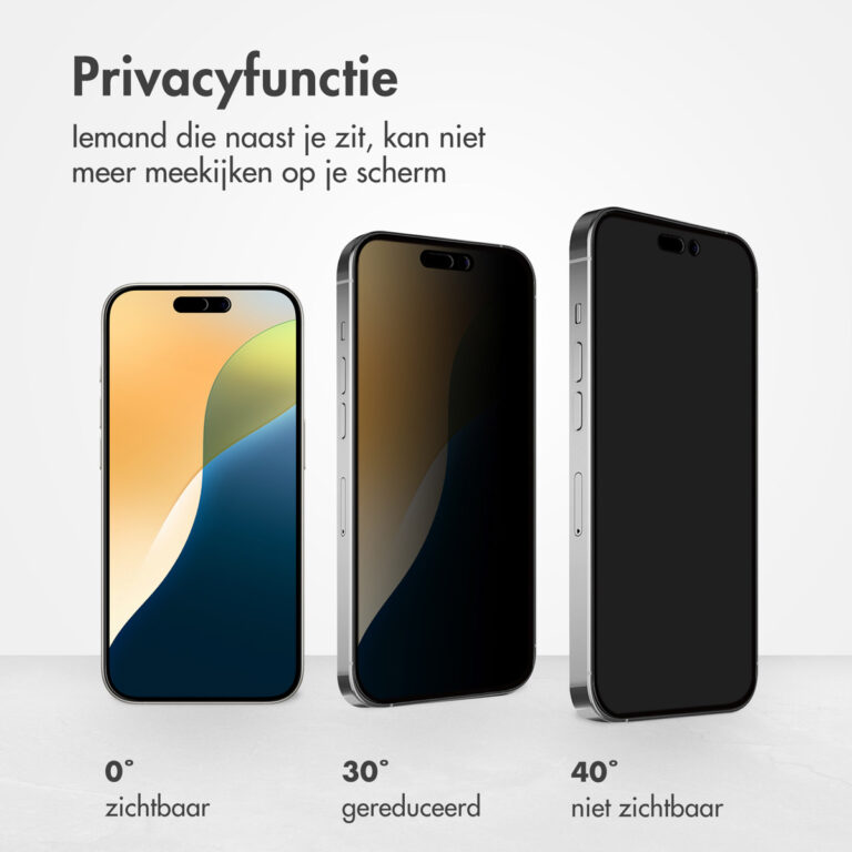 Accezz Gehard Glas Privacy Screenprotector Apple iPhone 16 Pro - Afbeelding 9