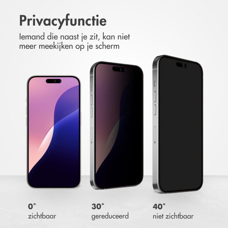 Accezz Gehard Glas Privacy Screenprotector Apple iPhone 16 Pro Max - Afbeelding 9