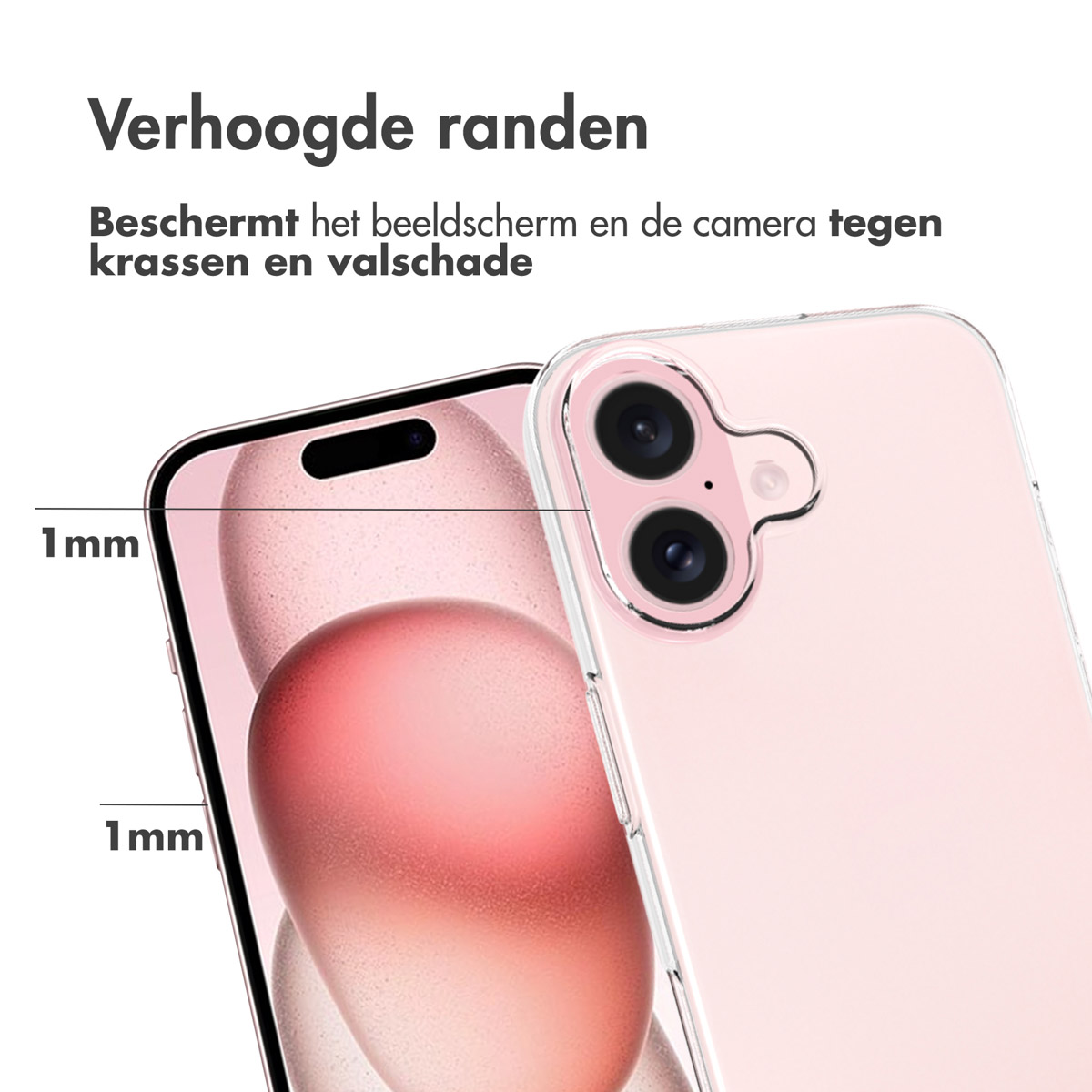 Accezz Clear Backcover Apple iPhone 16 - Transparant - Afbeelding 3