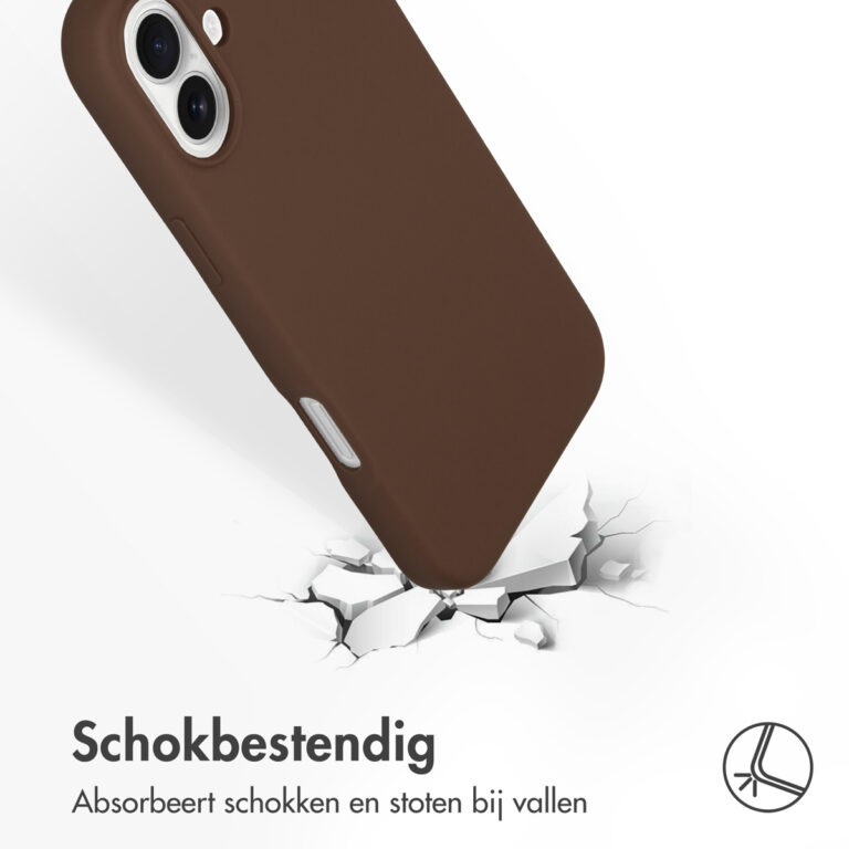 Accezz Liquid Silicone Backcover met MagSafe Apple iPhone 16 - New Tea Brown - Afbeelding 5