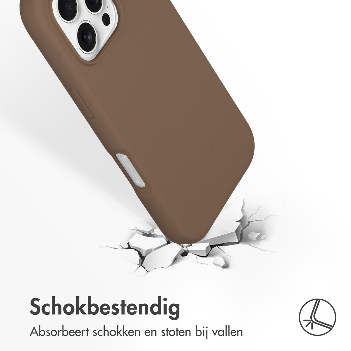 Accezz Liquid Silicone Backcover met MagSafe Apple iPhone 16 Pro Max - Lichtbruin - Afbeelding 3