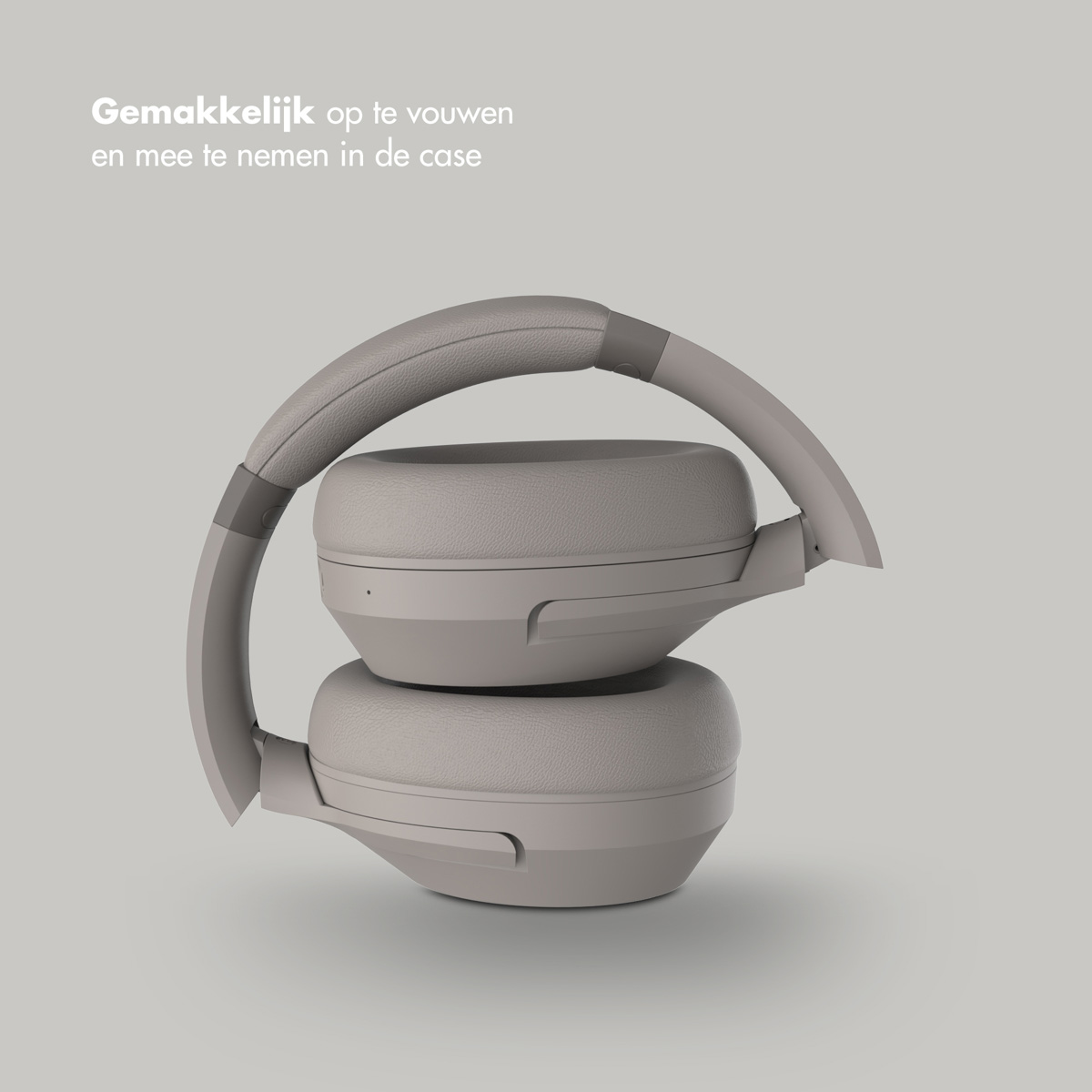 Selencia Urban Play Draadloze Koptelefoon - Active Noise Cancelling (ANC) - Met Opbergcase - Cosy Grey - Afbeelding 6