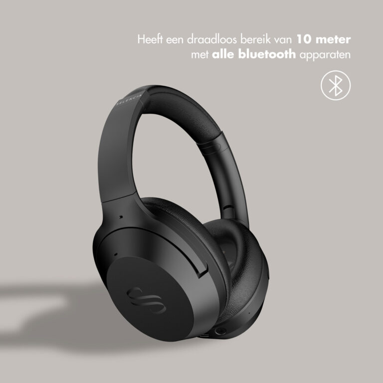 Selencia Urban Play Draadloze Koptelefoon - Active Noise Cancelling (ANC) - Met Opbergcase - Midnight Black - Afbeelding 10