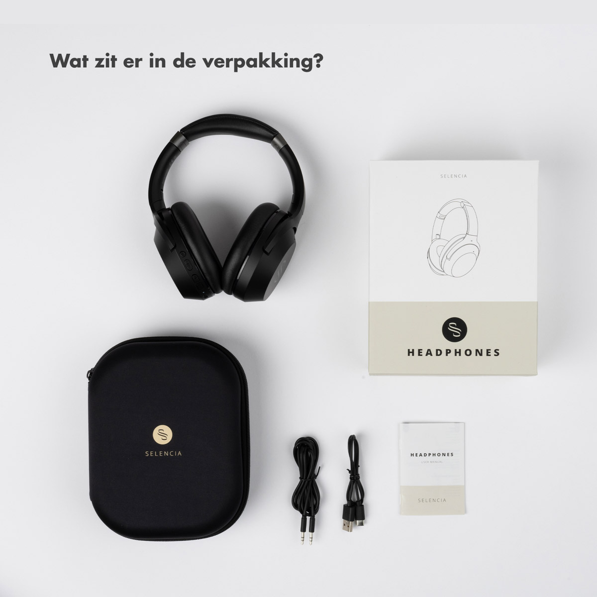 Selencia Urban Play Draadloze Koptelefoon - Active Noise Cancelling (ANC) - Met Opbergcase - Midnight Black - Afbeelding 7