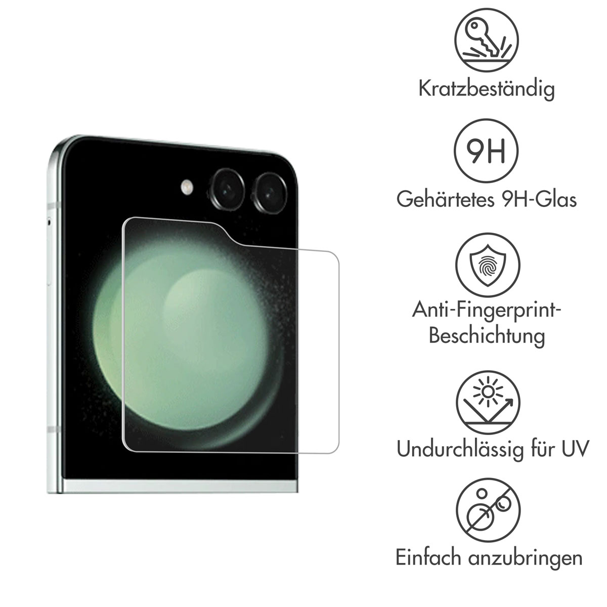 Accezz Gehard Glas Screenprotector Samsung Galaxy Z Flip 5 / 6 / 7 FE - Afbeelding 6