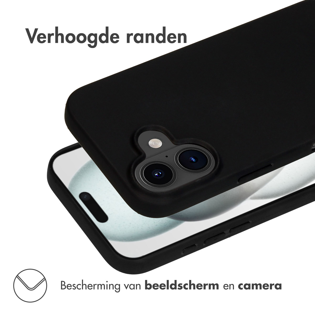 Accezz Color Backcover Apple iPhone 16 - Zwart - Afbeelding 3