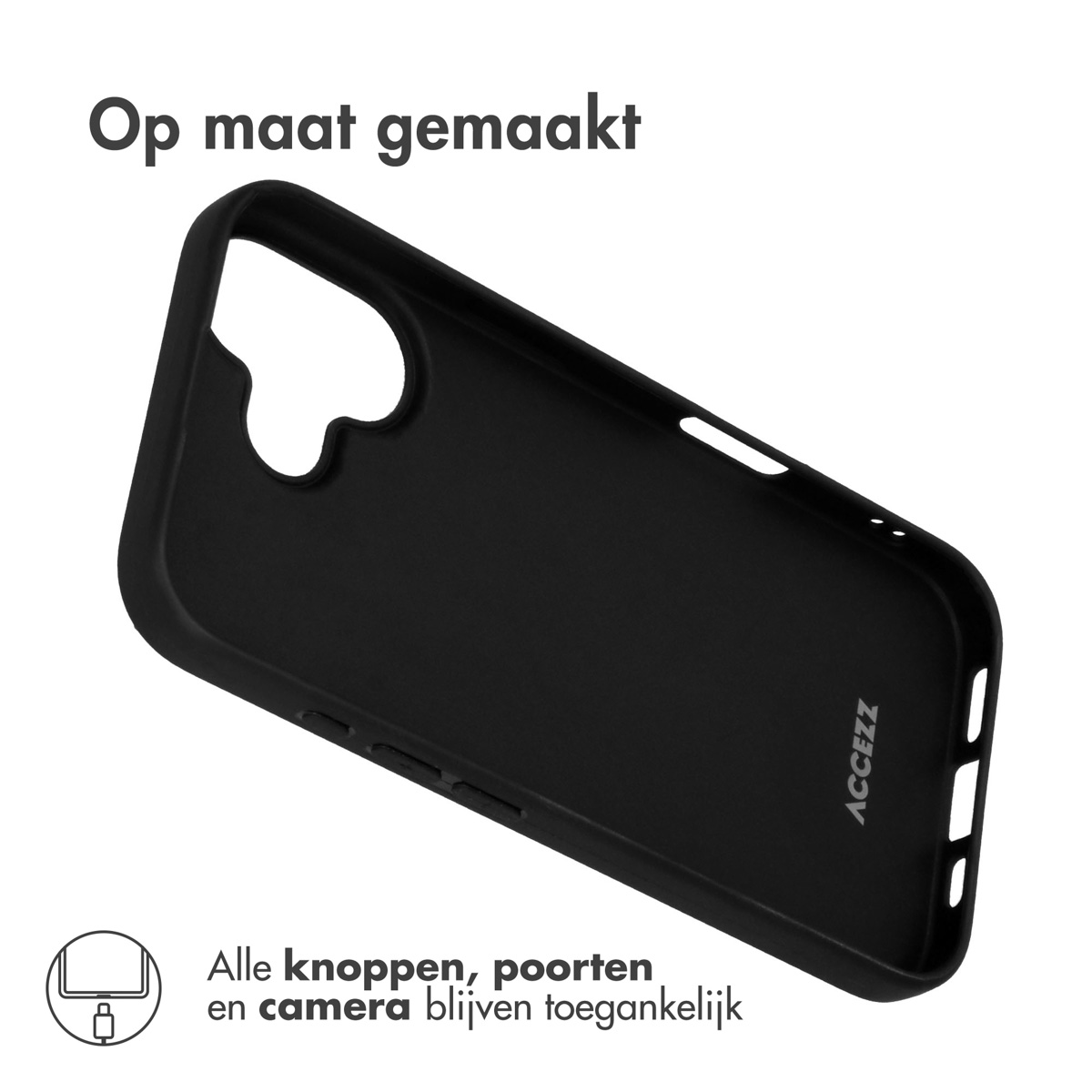Accezz Color Backcover Apple iPhone 16 - Zwart - Afbeelding 2