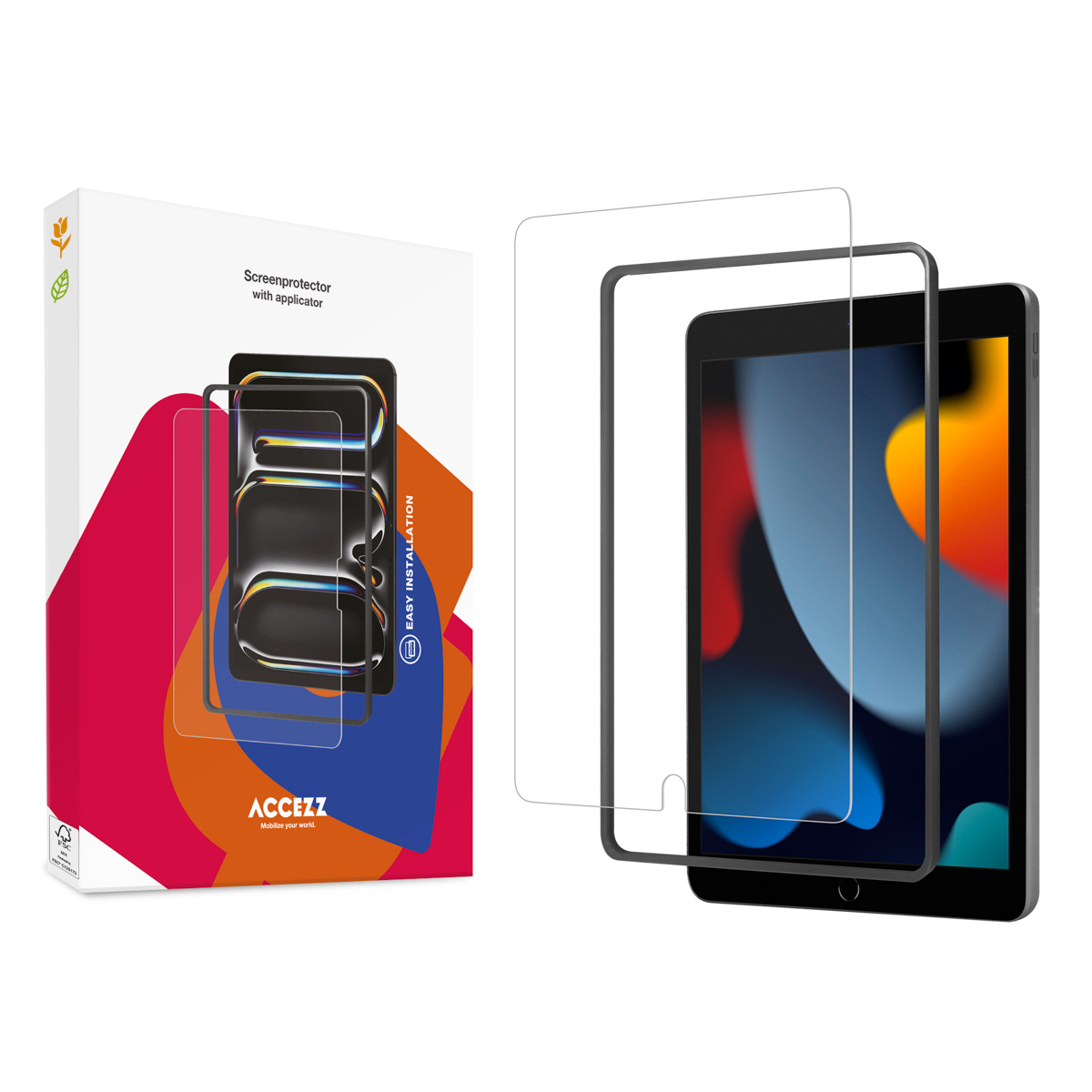 Accezz Glass screenprotector + Applicator Apple iPad 9 (2021) 10.2 inch / iPad 8 (2020) 10.2 inch / iPad 7 (2019) 10.2 inch - Afbeelding 3
