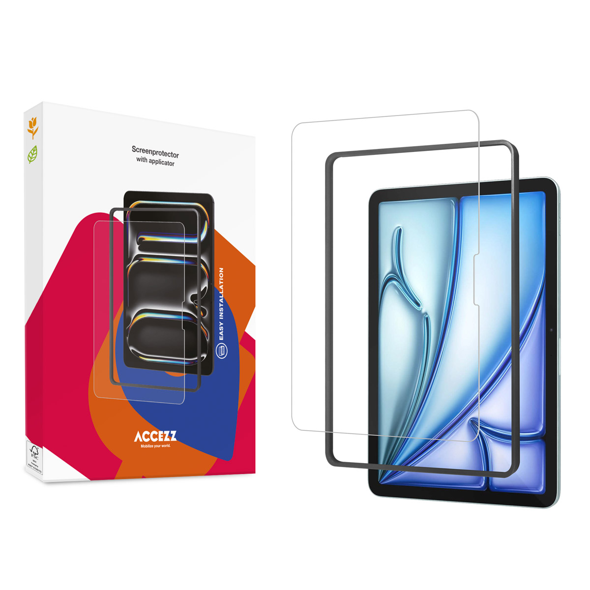 Accezz Glass screenprotector + Applicator Apple iPad Air 11 inch (2025) M3 / (2024) M2 - Afbeelding 3