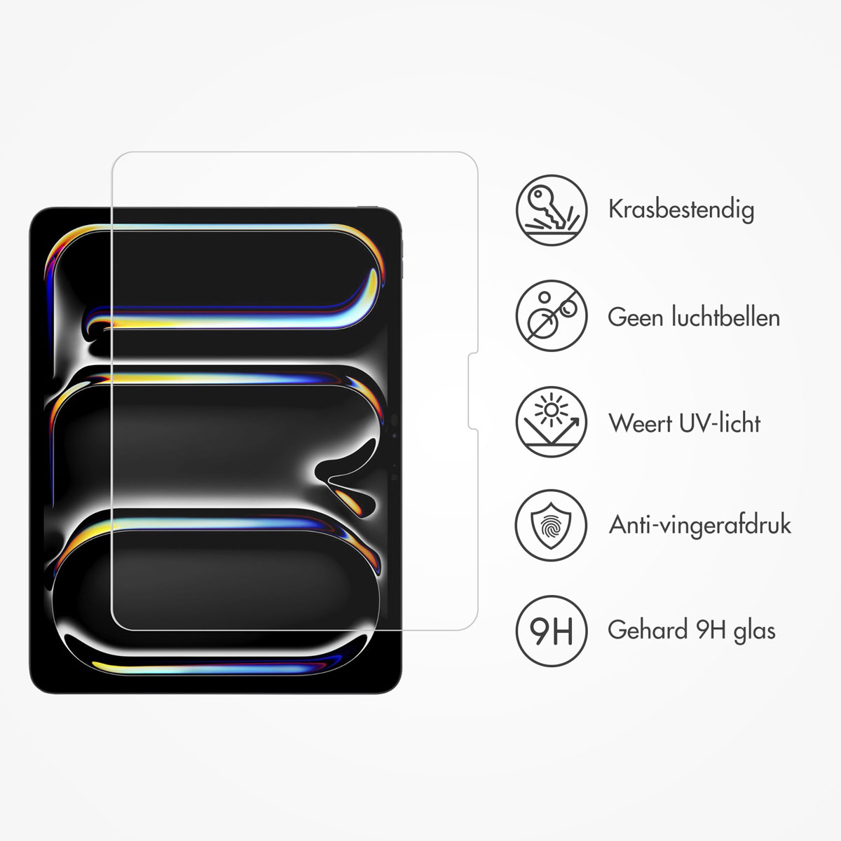 Accezz Glass screenprotector + Applicator Apple iPad Pro 13 (2025) M5 / (2024) M4 - Afbeelding 4