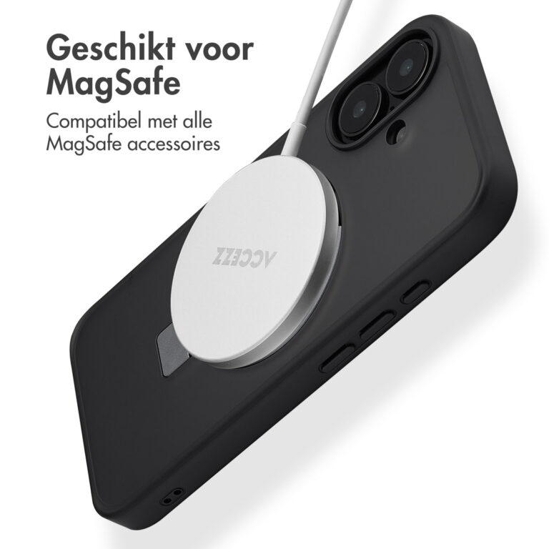 Accezz Ring Stand Backcover met MagSafe Apple iPhone 16 - Zwart - Afbeelding 3