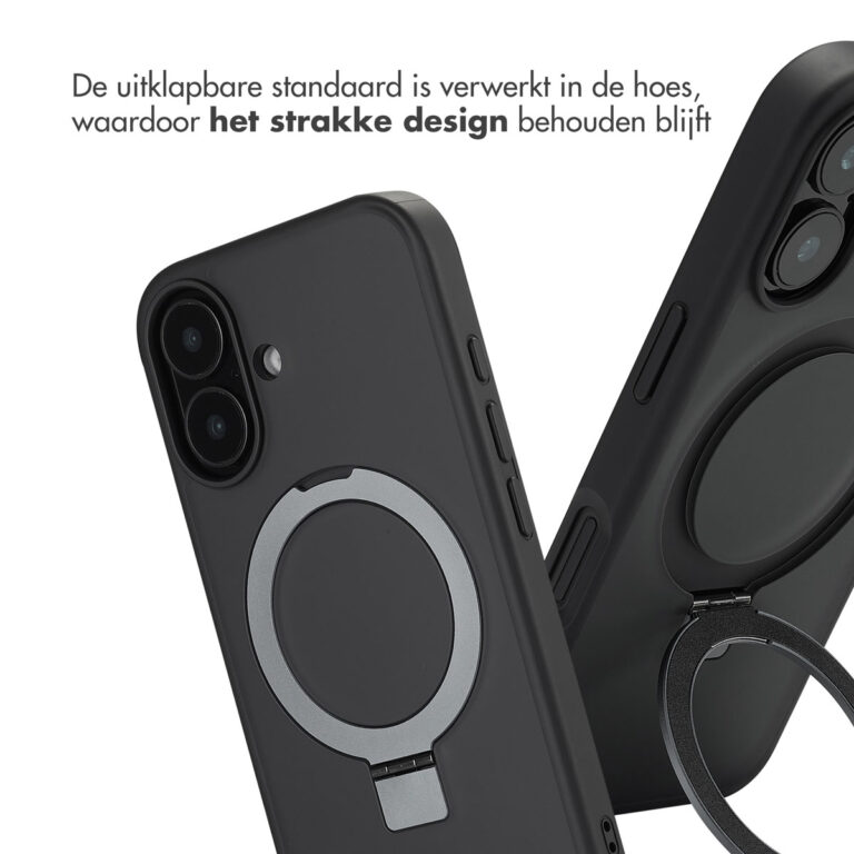 Accezz Ring Stand Backcover met MagSafe Apple iPhone 16 - Zwart