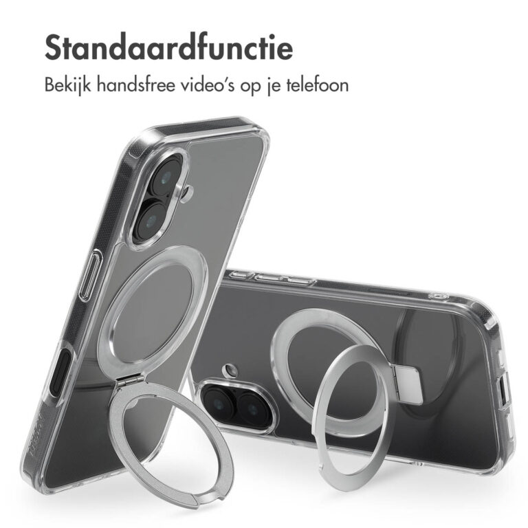 Accezz Ring Stand Backcover met MagSafe Apple iPhone 16 - Transparant - Afbeelding 6