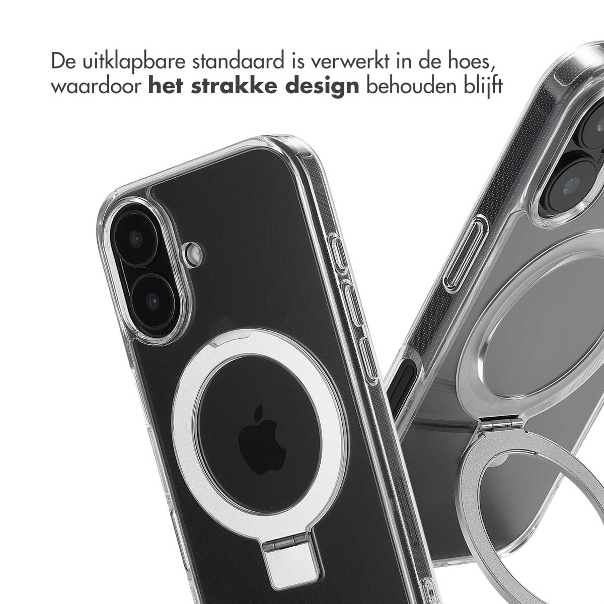 Accezz Ring Stand Backcover met MagSafe Apple iPhone 16 - Transparant