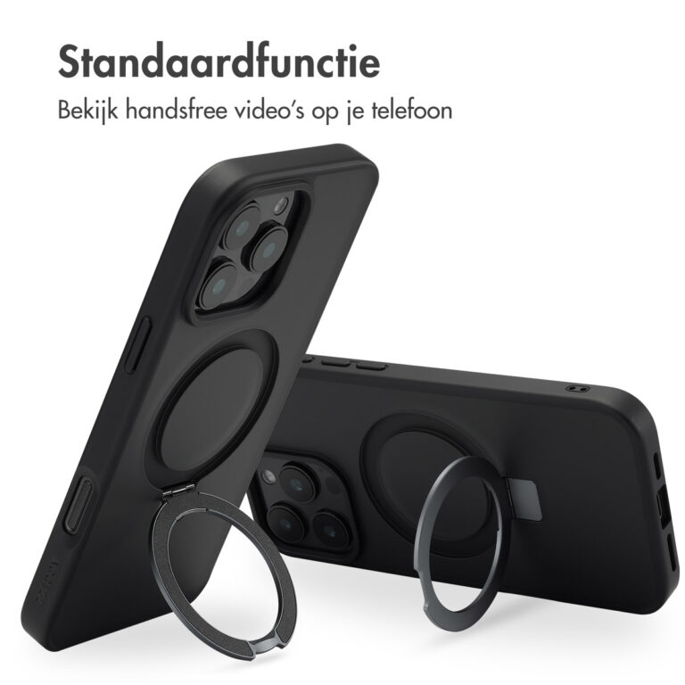 Accezz Ring Stand Backcover met MagSafe Apple iPhone 16 Pro Max - Zwart - Afbeelding 6