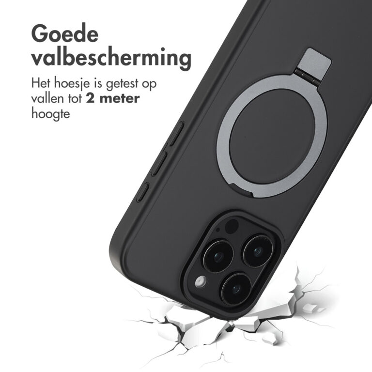 Accezz Ring Stand Backcover met MagSafe Apple iPhone 16 Pro Max - Zwart - Afbeelding 5