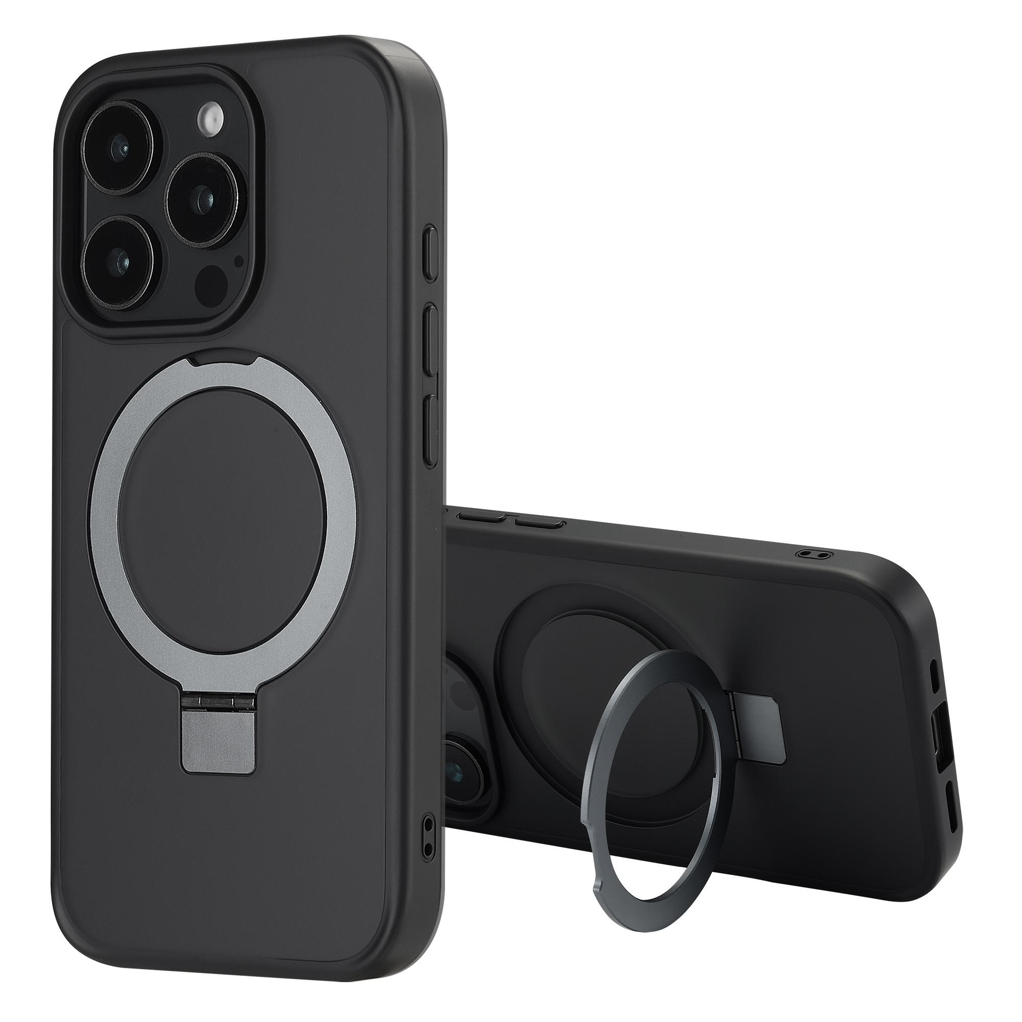 Accezz Ring Stand Backcover met MagSafe Apple iPhone 16 Pro Max - Zwart - Afbeelding 8