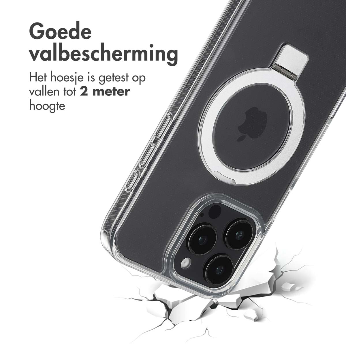 Accezz Ring Stand Backcover met MagSafe Apple iPhone 16 Pro Max - Transparant - Afbeelding 6