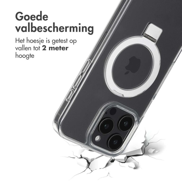 Accezz Ring Stand Backcover met MagSafe Apple iPhone 16 Pro Max - Transparant - Afbeelding 5