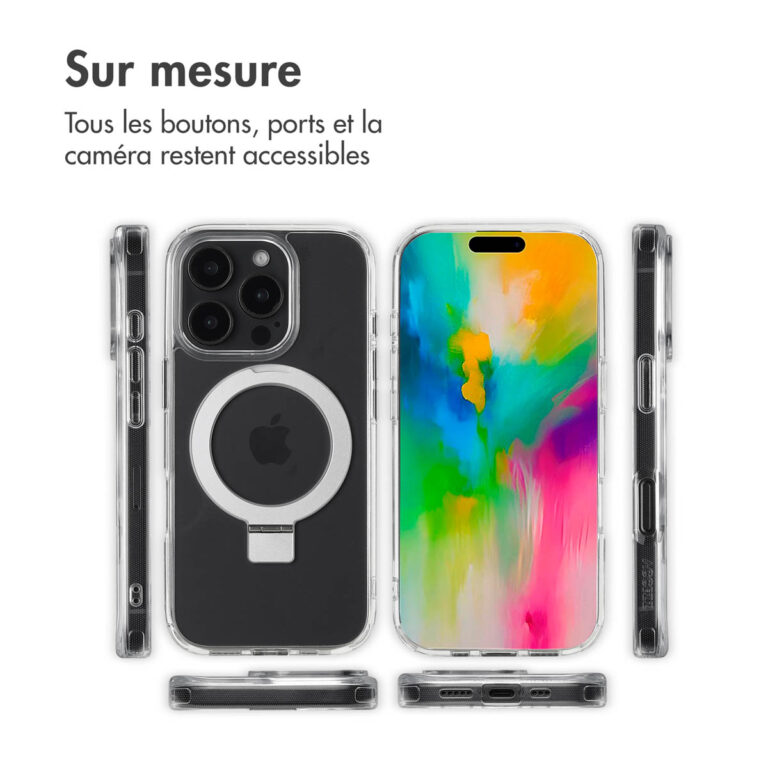 Accezz Ring Stand Backcover met MagSafe Apple iPhone 16 Pro Max - Transparant - Afbeelding 10