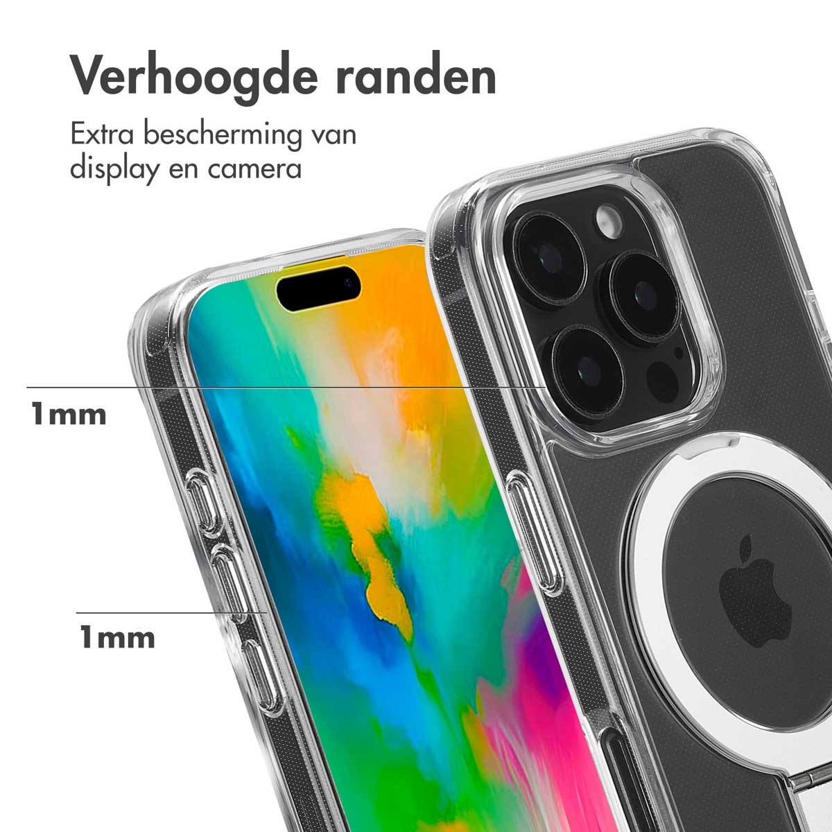 Accezz Ring Stand Backcover met MagSafe Apple iPhone 16 Pro Max - Transparant - Afbeelding 3