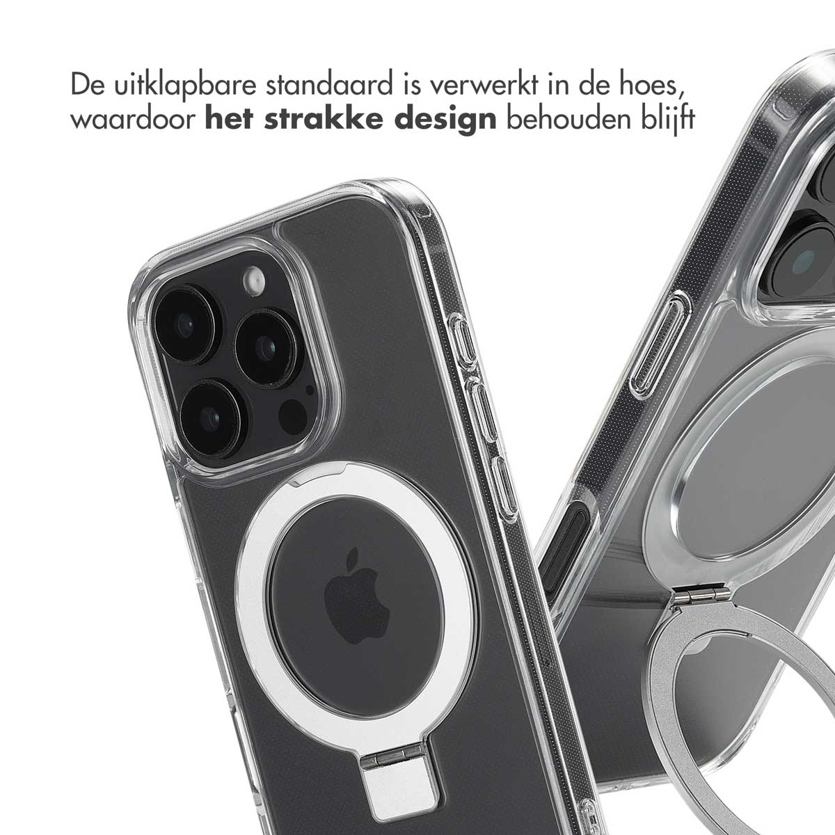 Accezz Ring Stand Backcover met MagSafe Apple iPhone 16 Pro Max – Transparant