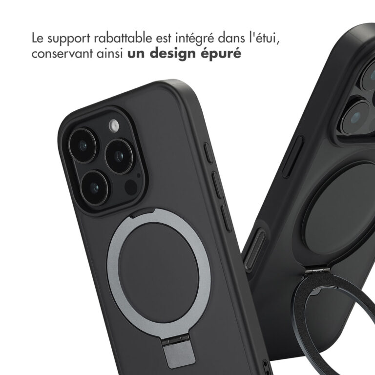 Accezz Ring Stand Backcover met MagSafe Apple iPhone 16 Pro - Zwart - Afbeelding 7