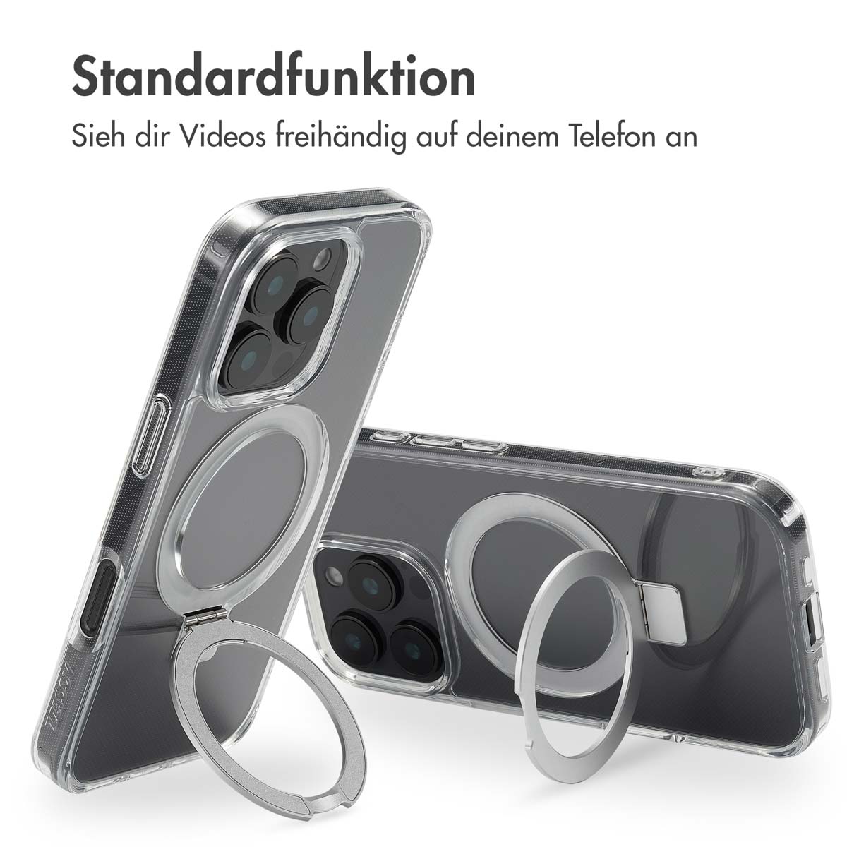 Accezz Ring Stand Backcover met MagSafe Apple iPhone 16 Pro – Transparant