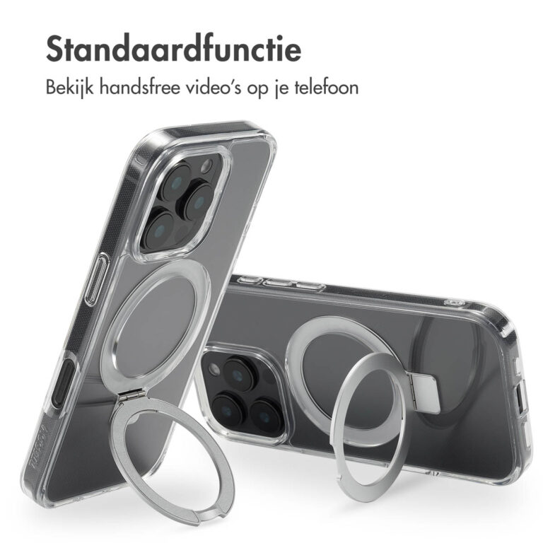 Accezz Ring Stand Backcover met MagSafe Apple iPhone 16 Pro - Transparant - Afbeelding 7