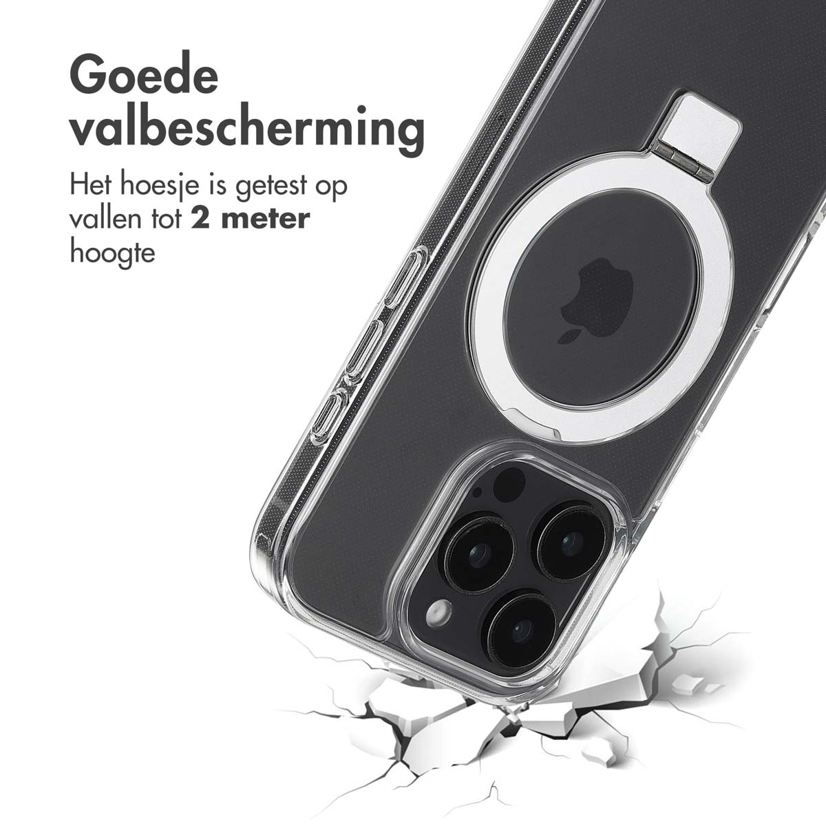 Accezz Ring Stand Backcover met MagSafe Apple iPhone 16 Pro - Transparant - Afbeelding 6