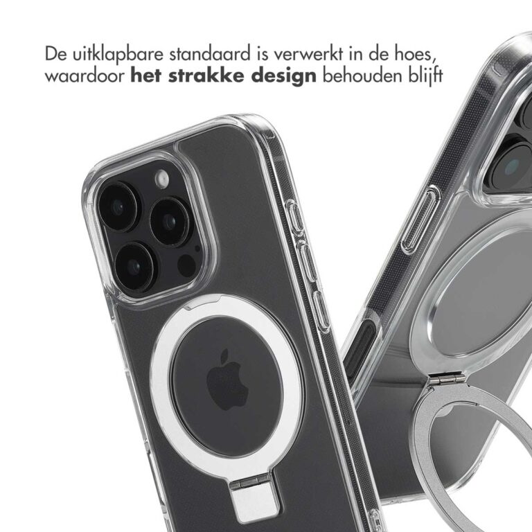 Accezz Ring Stand Backcover met MagSafe Apple iPhone 16 Pro - Transparant - Afbeelding 2
